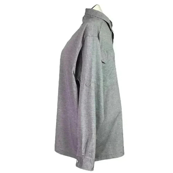HABIT Mens 2XL Long Sleeve River Shirt Gray Solar-Factor UPF 40 Fishing - Picture 3 of 10